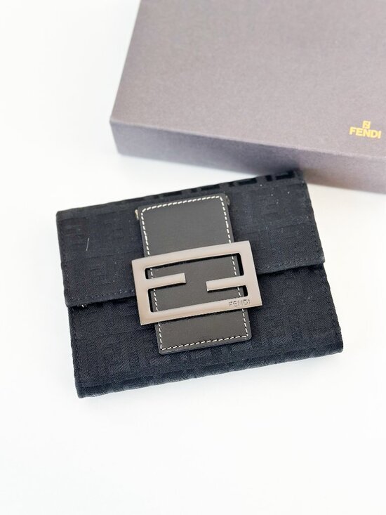 Fendi Handbags - Fendi Zucchino Wallet Black